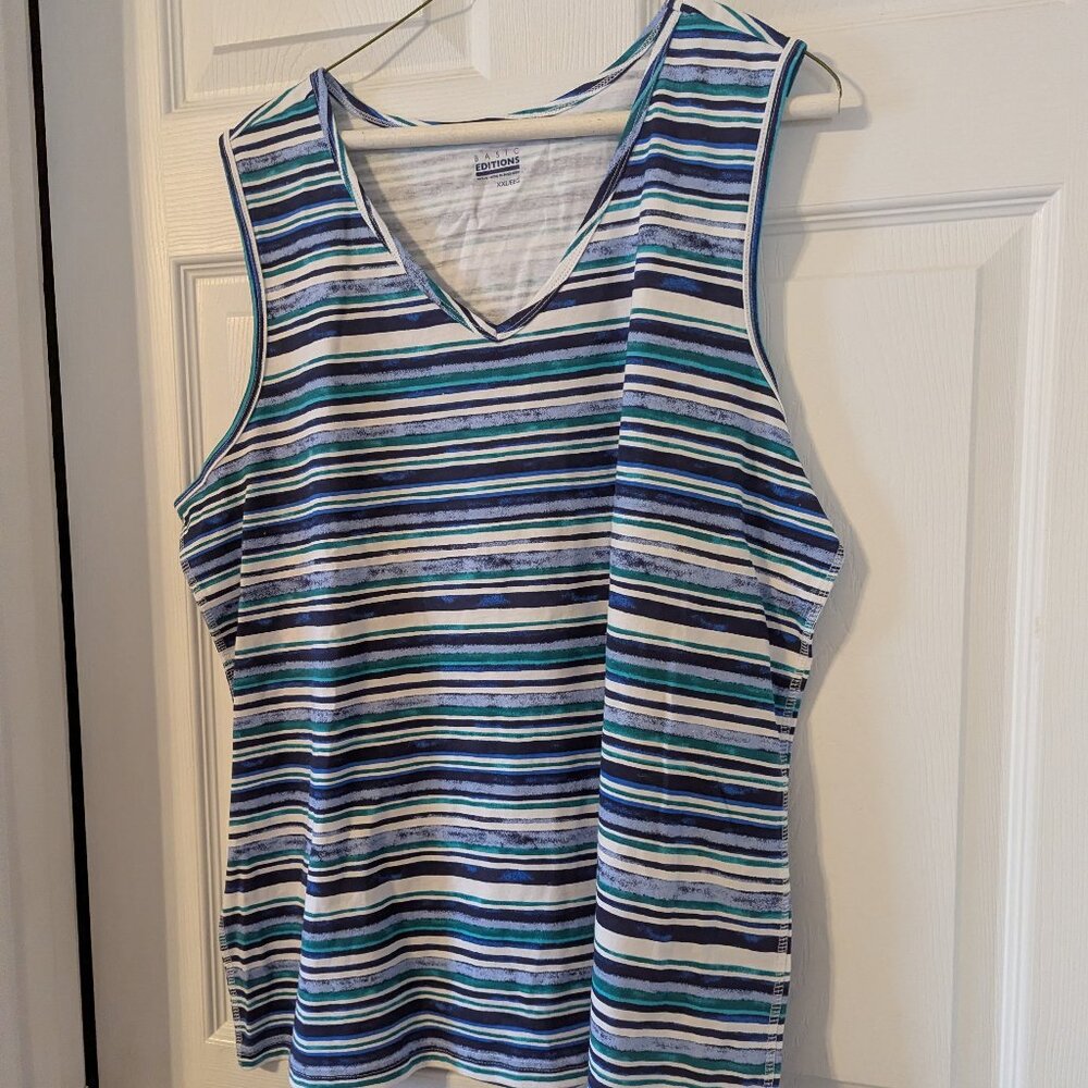Women's sleeveless blue & pink shirts, 2X, new, $10. for both